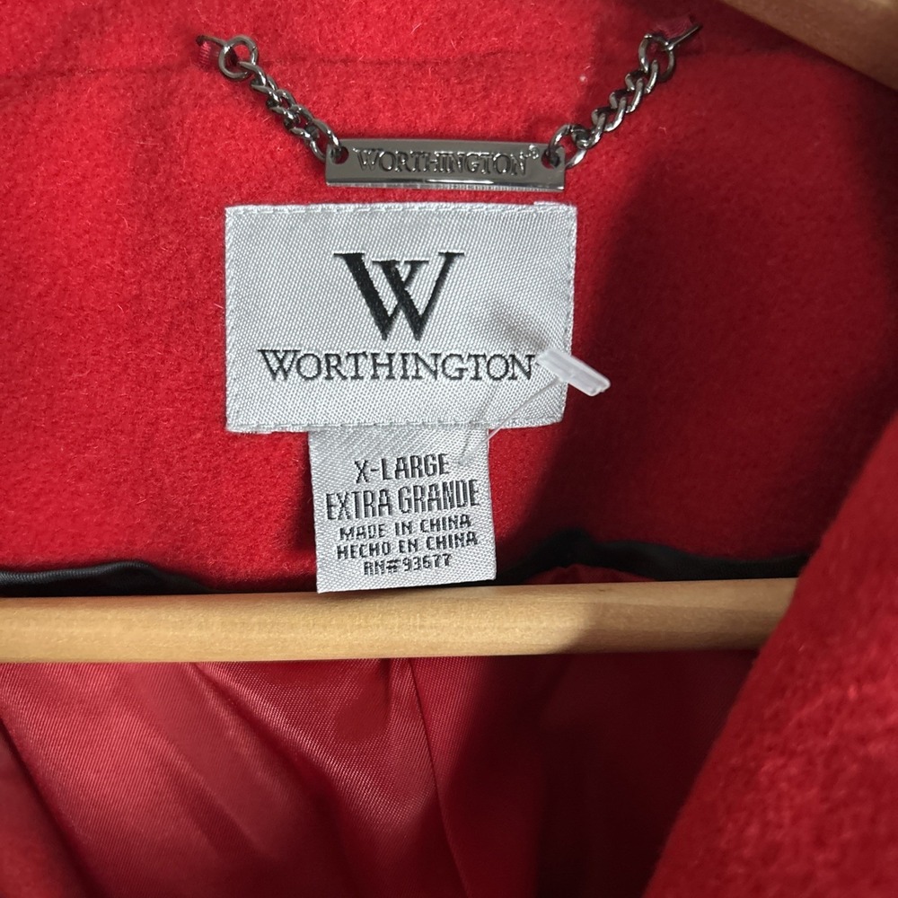 Worthington Wool Dress Coat Ladies Women S Red Ombre NWT Retail $250.00 c2655 - Picture 2 of 9